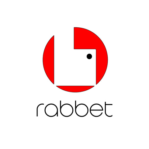 the red Rabbet logo with a square white background