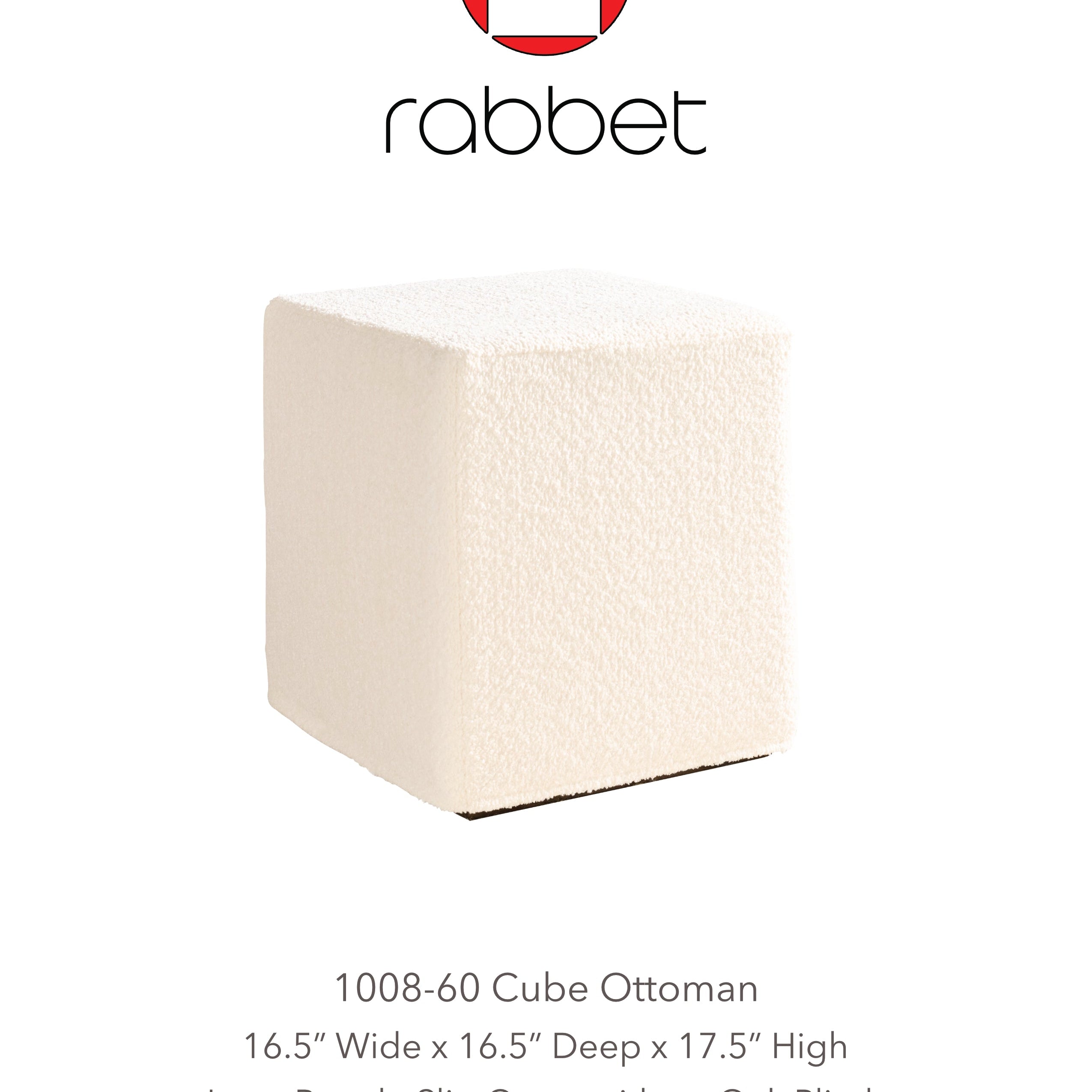 Rabbet Home 1008-60 Cube Ottoman Tear Sheet