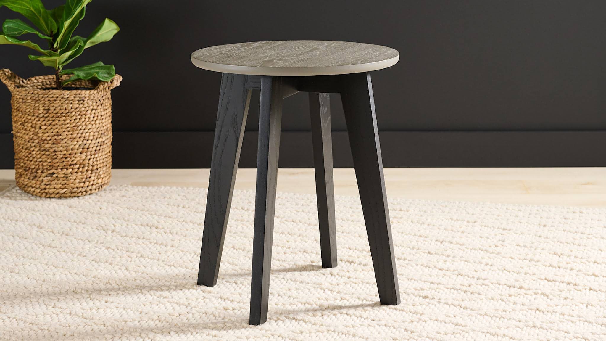 Rabbet Home 1003-10 Drinks Table Grey Oak Top Ebonized Oak Legs Number 2