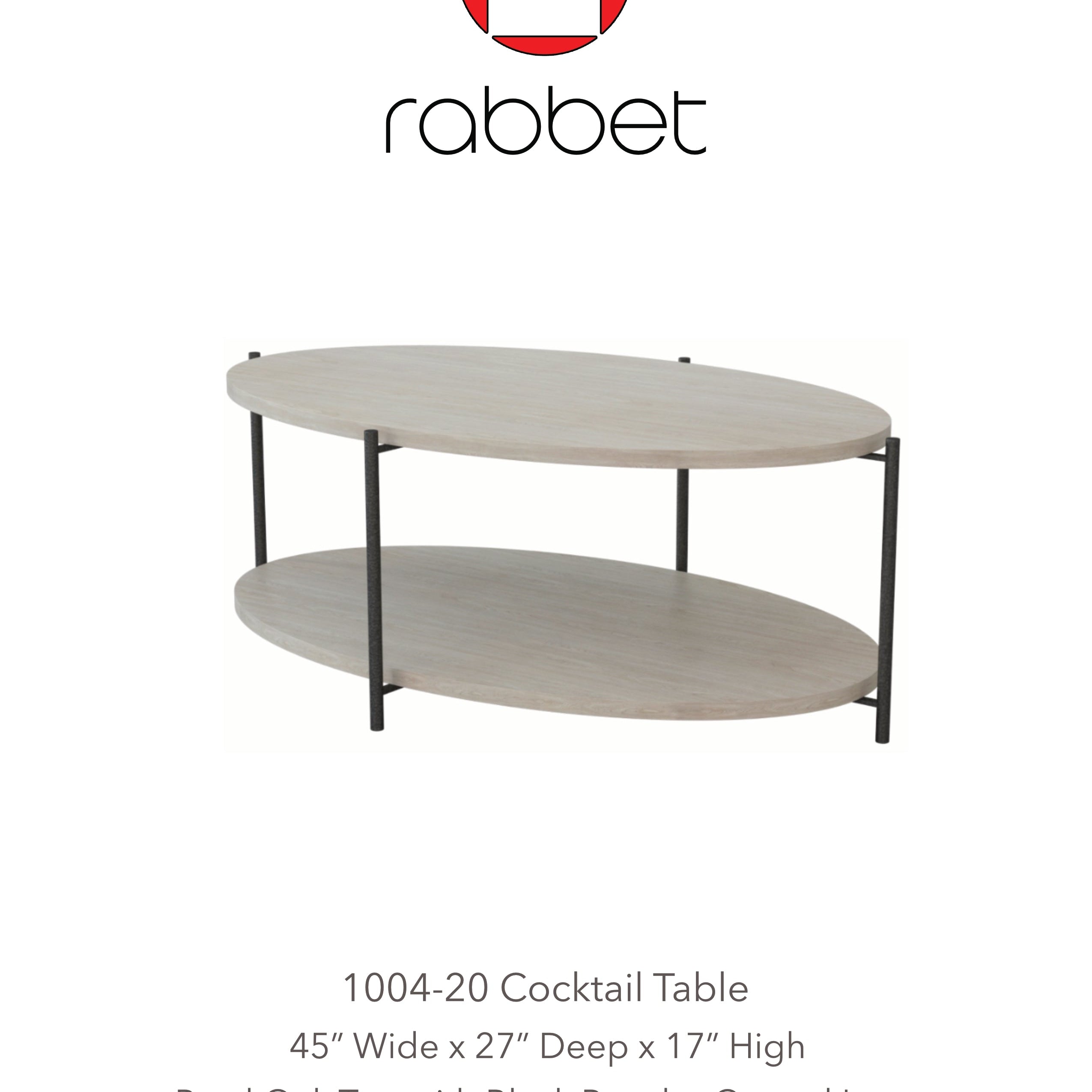 Rabbet Home 1004-20 Cocktail Table shown in Pearl Oak Tear Sheet
