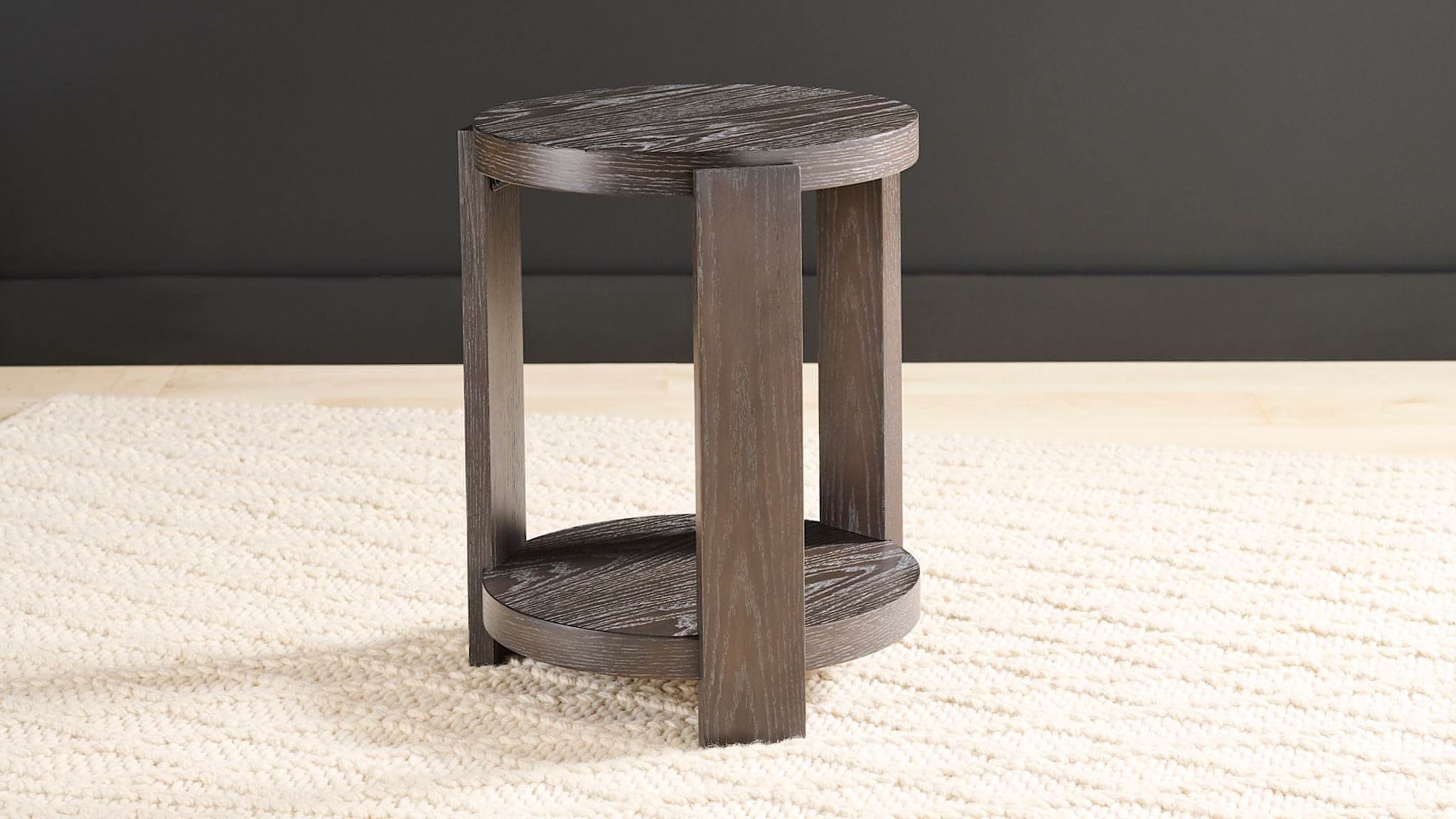 Rabbet Home 1005-10 Drinks Table Dark Oak Veneered Tops Dark Solid Oak Legs Number 1