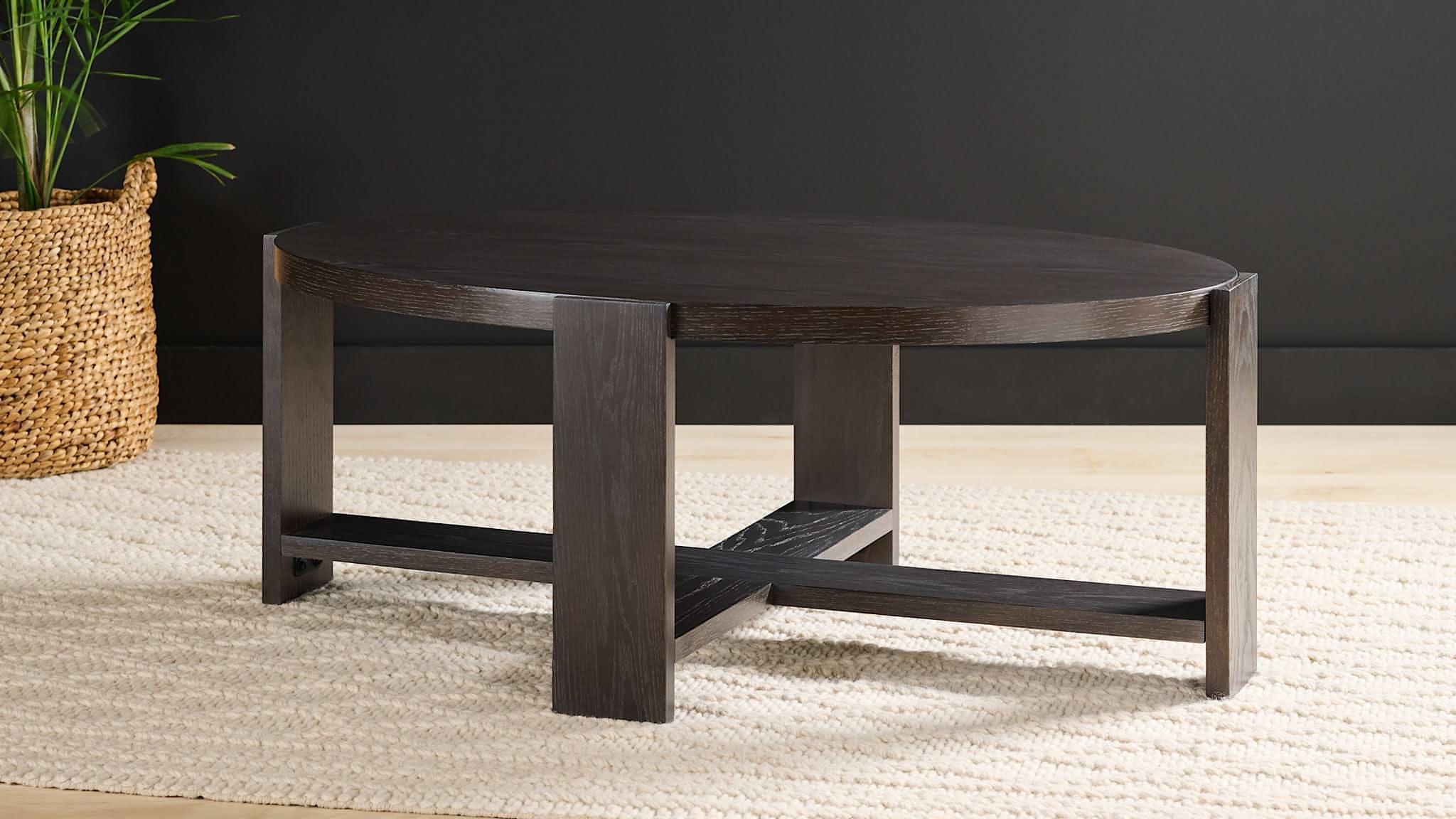 Rabbet Home 1005-20 Cocktail Table Dark Oak Veneered Tops Dark Solid Oak Legs Number 1