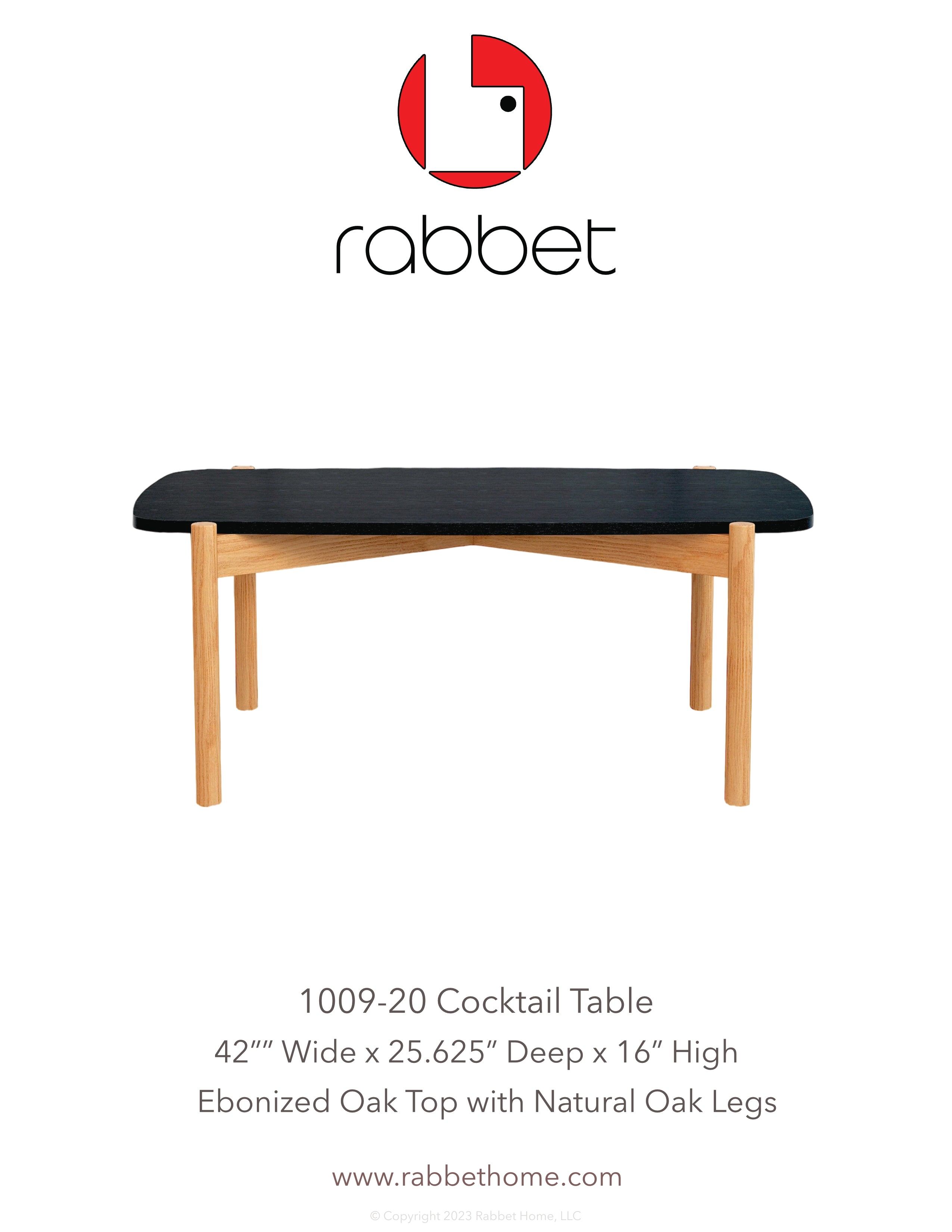 Rabbet Home 1009-20 cocktail table tear sheet