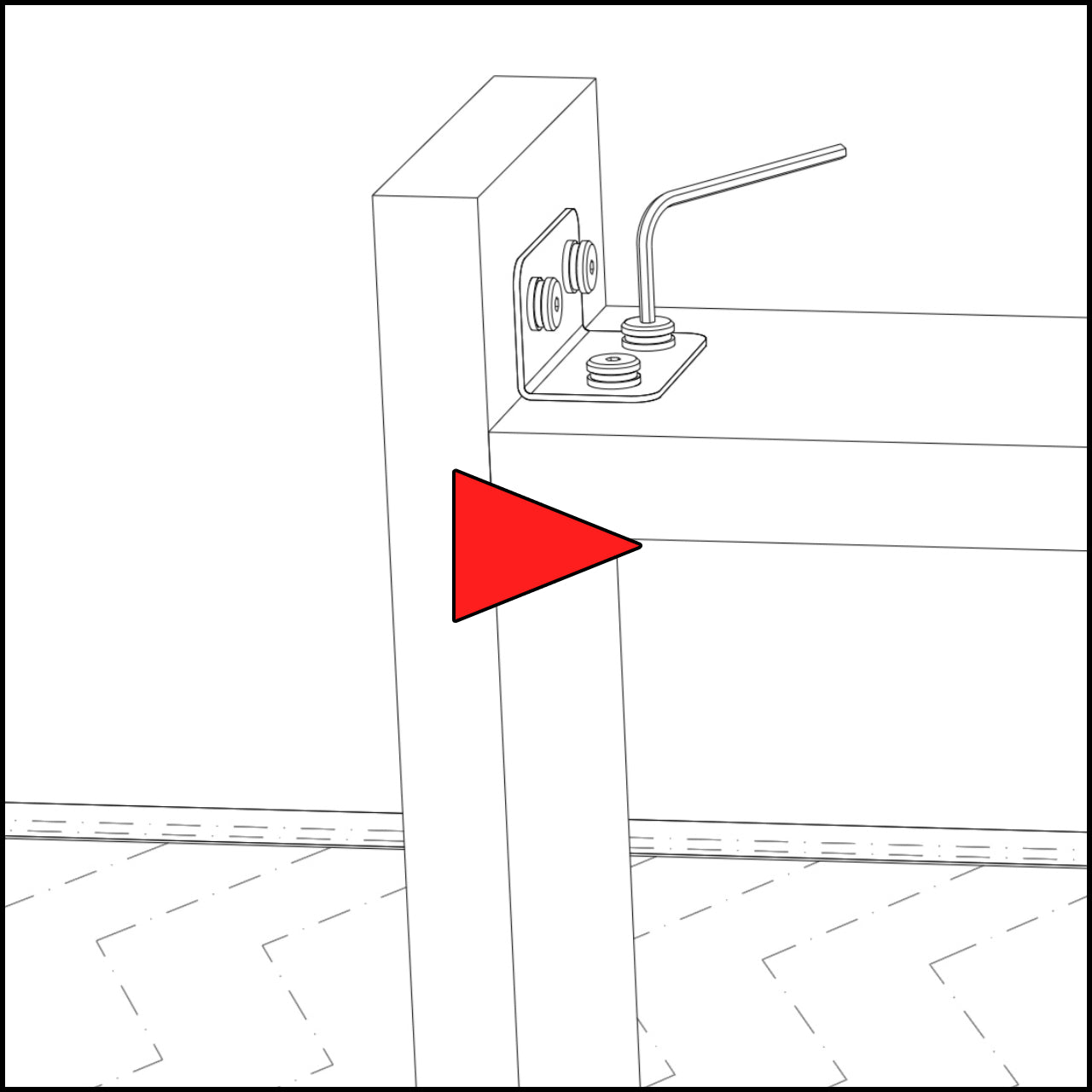 a black and white drawing indicating that there is an instruction video for Rabbet tables