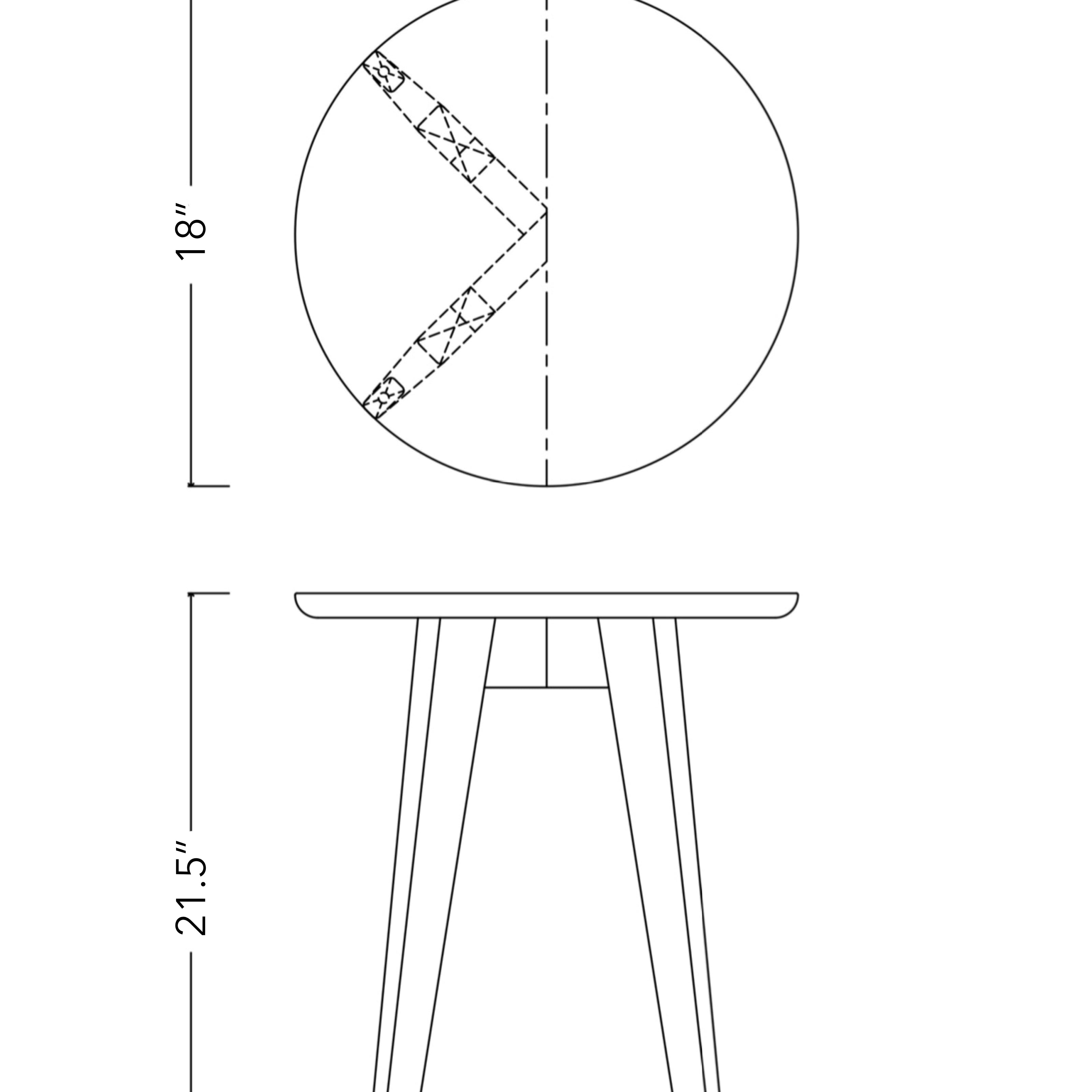 Rabbet Home 1003-10 Drinks Table Dimensioned Line Drawing
