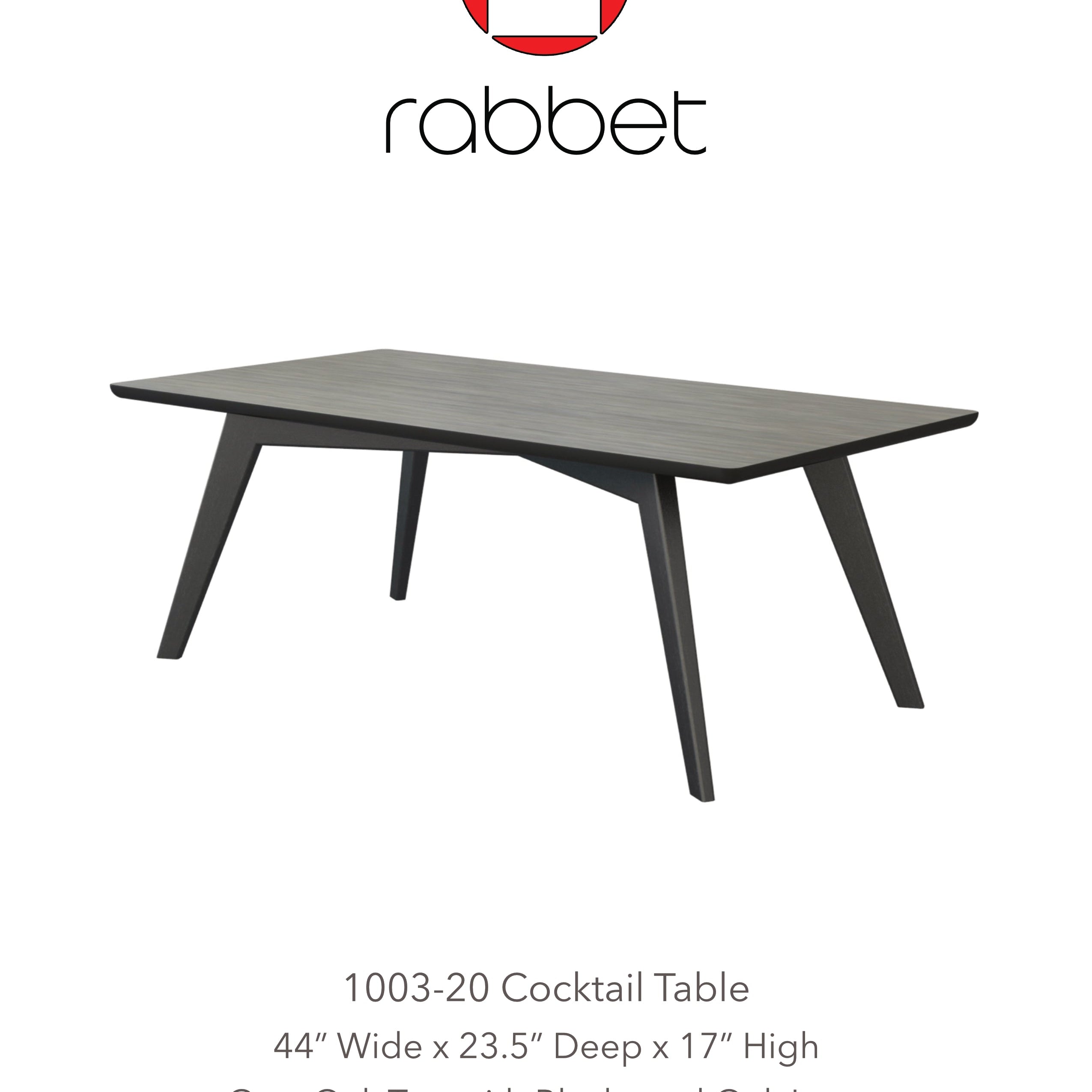 Rabbet Home 1003-20 Cocktail Table Tear Sheet